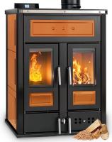 Klover BI-FIRE MID Hybrid Kombi Kaminofen Holz Pellet wasserführend Keramik orange 27,4 kw